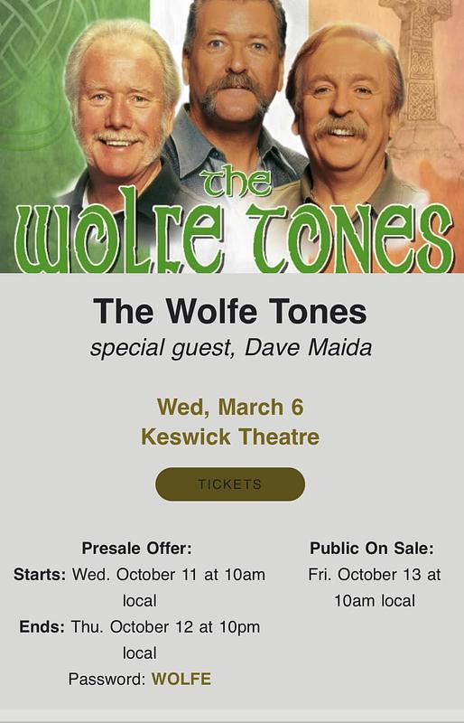 THE WOLFE TONES special guest, Dave Maida